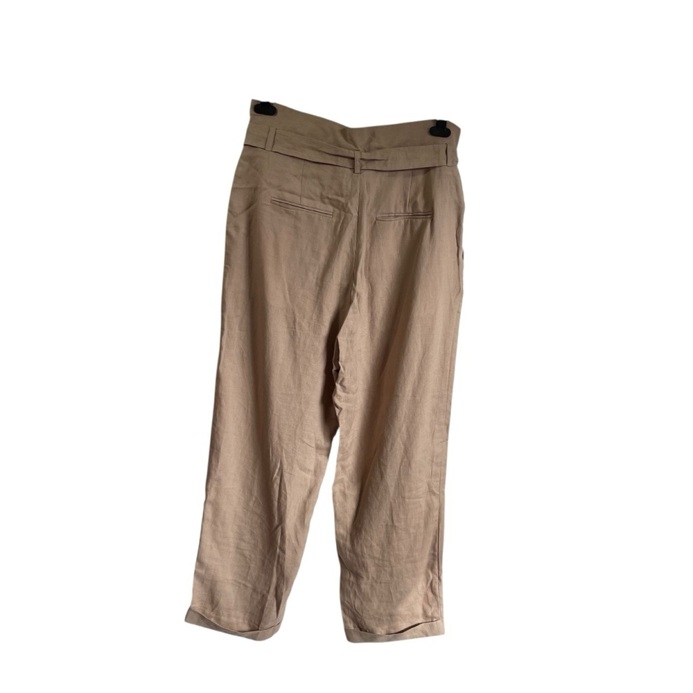 Reformation Fisher Paperbag Linen Pant Straight Leg Cuffed Ankle High Waisted - Picture 7 of 12